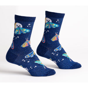 Moonlit Moth Shimmer Socks