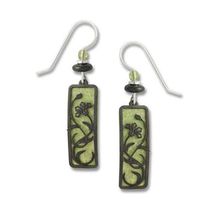 Flower with Green Earrings