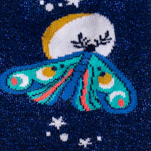 Moonlit Moth Shimmer Socks