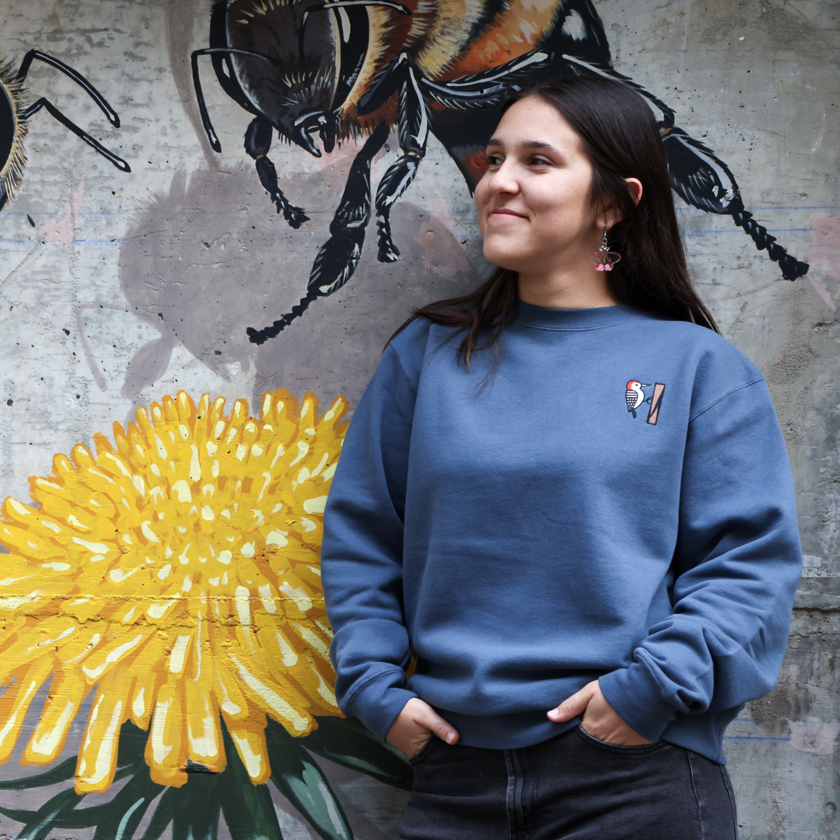 Endangered Animal Embroidered Crew Sweatshirt