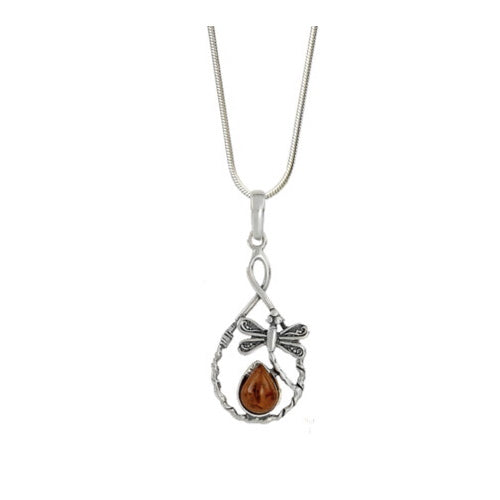 Amber Dragonfly Pendant (no chain)
