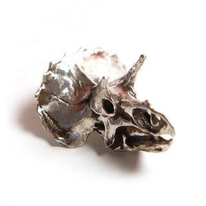 Triceratops White Bronze Necklace with stand