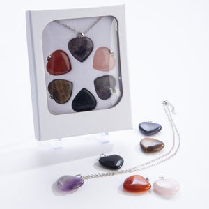 Stone Heart Necklace Set